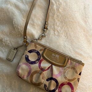 Coach Multicolor Circle Print Wristlet